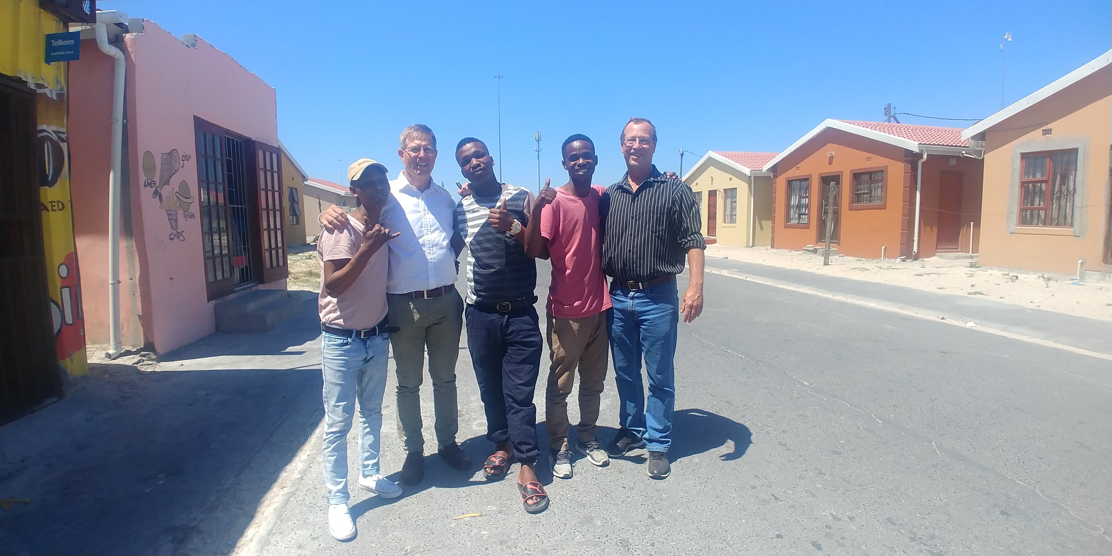 Dr. Nico de Klerk connecting with youth on the street in Khayelitsha during the 1,700-mile Long Walk
